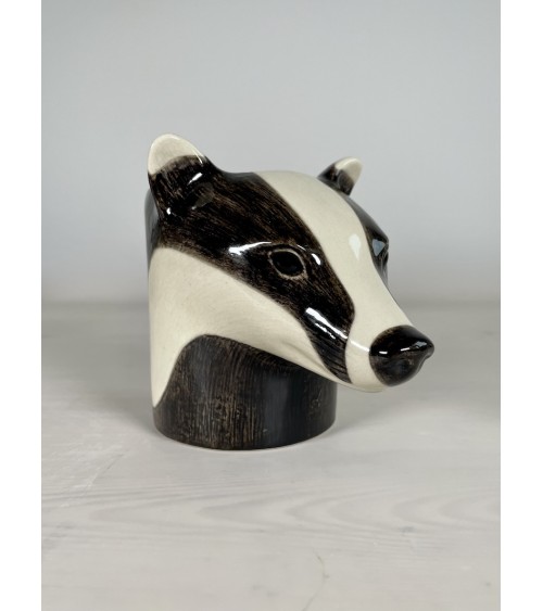 Badger - Animal Pencil pot & Flower pot Quail Ceramics pretty pen pot holder cutlery toothbrush makeup brush