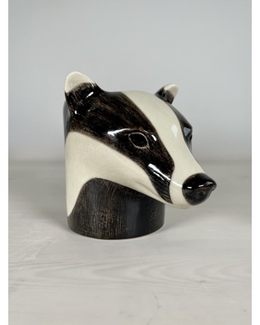 Badger - Animal Pencil pot & Flower pot Quail Ceramics pretty pen pot holder cutlery toothbrush makeup brush