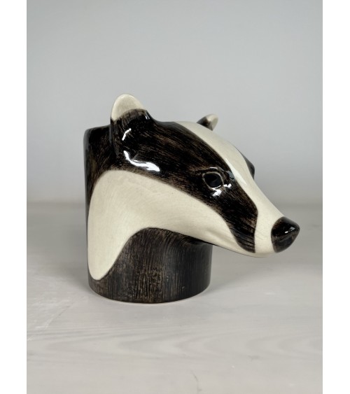 Badger - Animal Pencil pot & Flower pot Quail Ceramics pretty pen pot holder cutlery toothbrush makeup brush