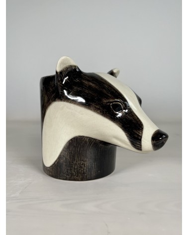 Badger - Animal Pencil pot & Flower pot Quail Ceramics pretty pen pot holder cutlery toothbrush makeup brush