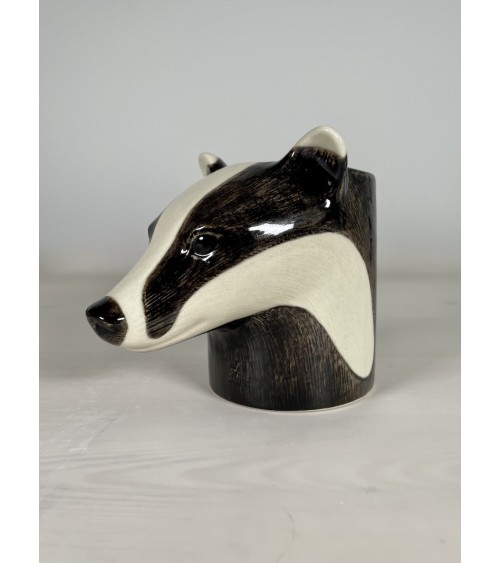 Badger - Animal Pencil pot & Flower pot Quail Ceramics pretty pen pot holder cutlery toothbrush makeup brush