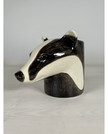 Badger - Animal Pencil pot & Flower pot Quail Ceramics pretty pen pot holder cutlery toothbrush makeup brush