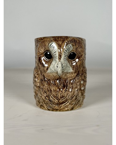 Tawny Owl - Animal Pencil pot & Flower pot Quail Ceramics pretty pen pot holder cutlery toothbrush makeup brush