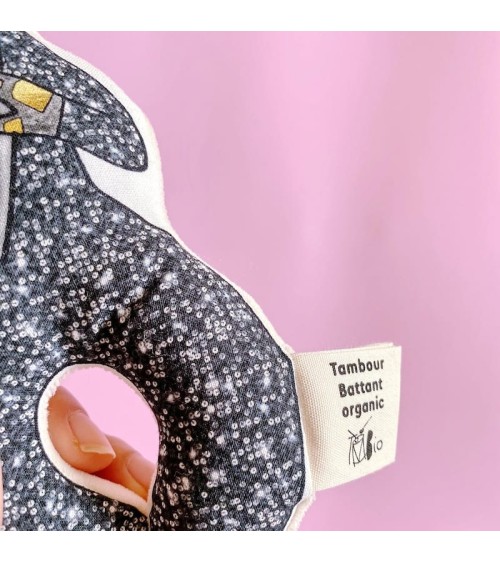 Babyrassel - Soft Punk Tambour Battant babyrassel rassel für babys schmusetuch schnuffeltuch