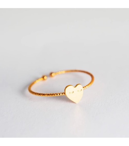 Heart ring - Adjustable ring, fine gold plating Adorabili Paris cute fashion design designer for women