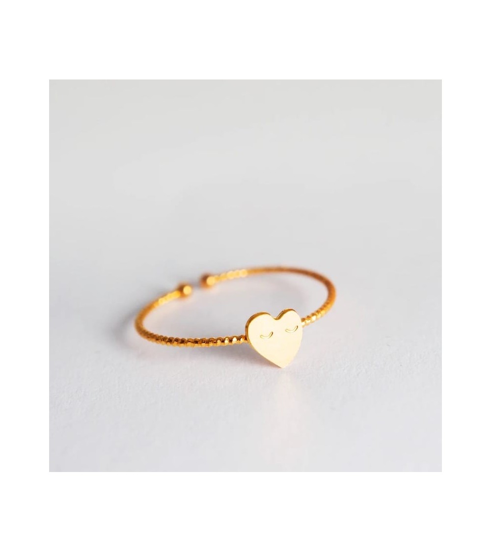 Anello Cuore - Anello regolabile placcato oro Adorabili Paris eleganti particolari da donna bambina