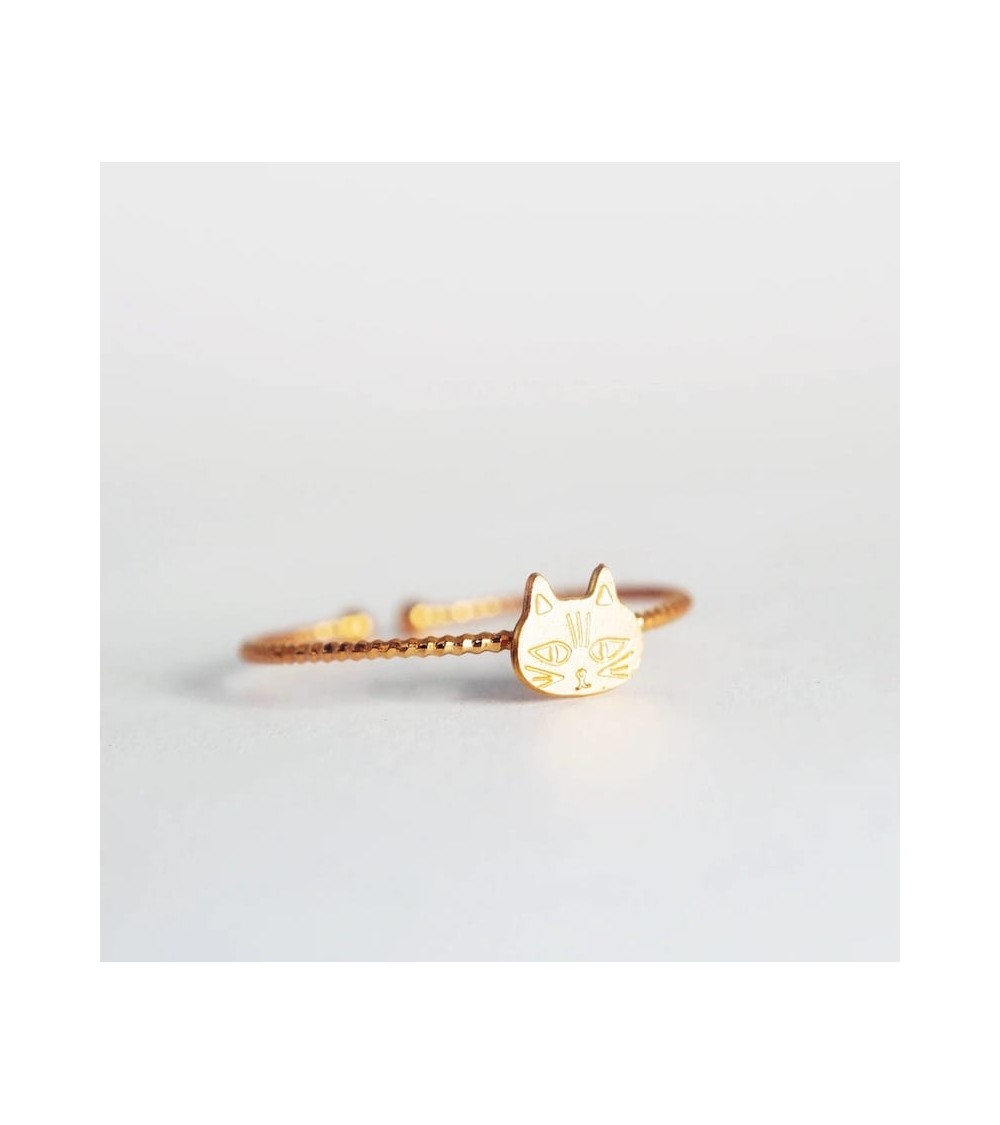 Anello Gatto - Anello regolabile placcato oro Adorabili Paris eleganti particolari da donna bambina