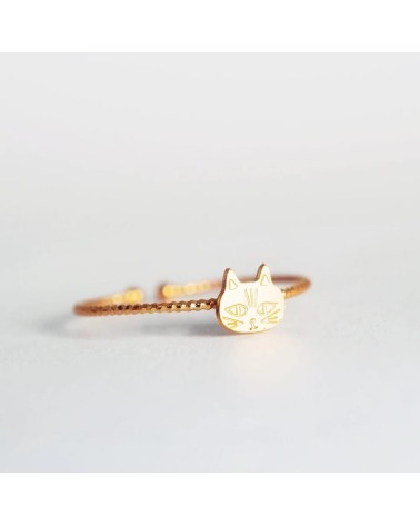 Anello Gatto - Anello regolabile placcato oro Adorabili Paris eleganti particolari da donna bambina