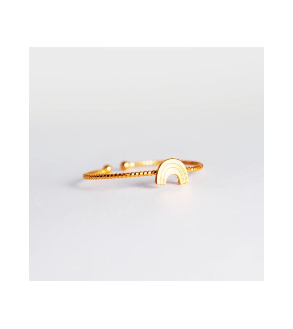 Anello Arcobaleno - Anello regolabile placcato oro Adorabili Paris eleganti particolari da donna bambina
