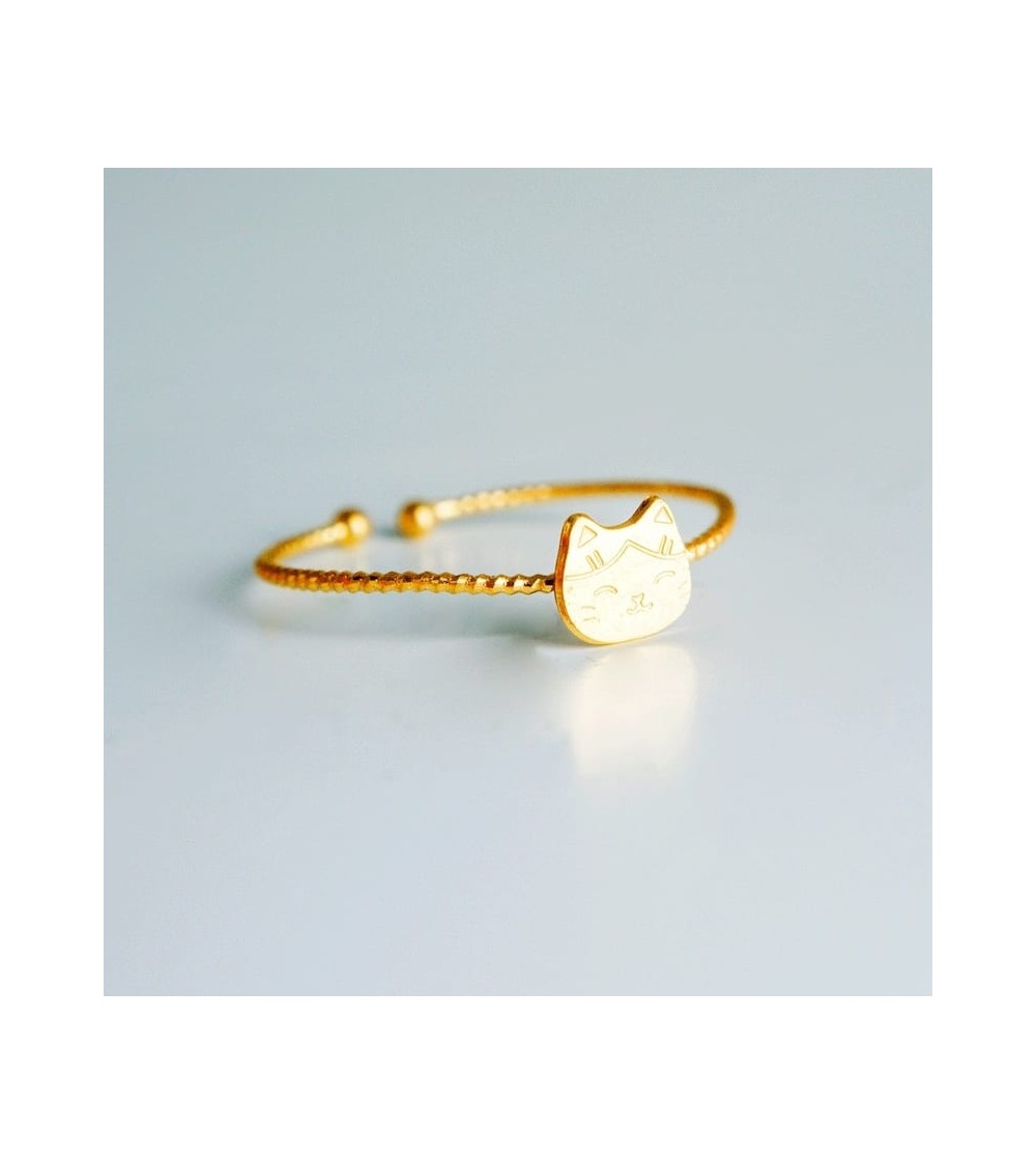 Manekineko ring - Adjustable ring, fine gold plating Adorabili Paris cute fashion design designer for women