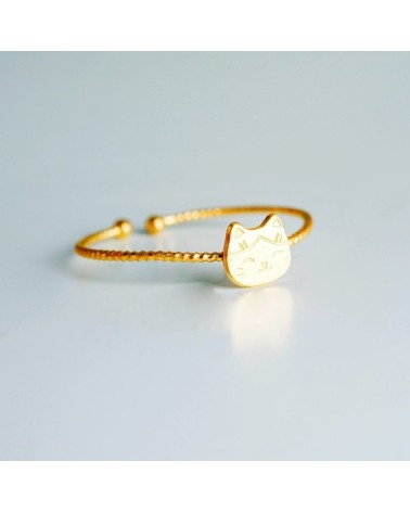 Manekineko ring - Adjustable ring, fine gold plating Adorabili Paris cute fashion design designer for women