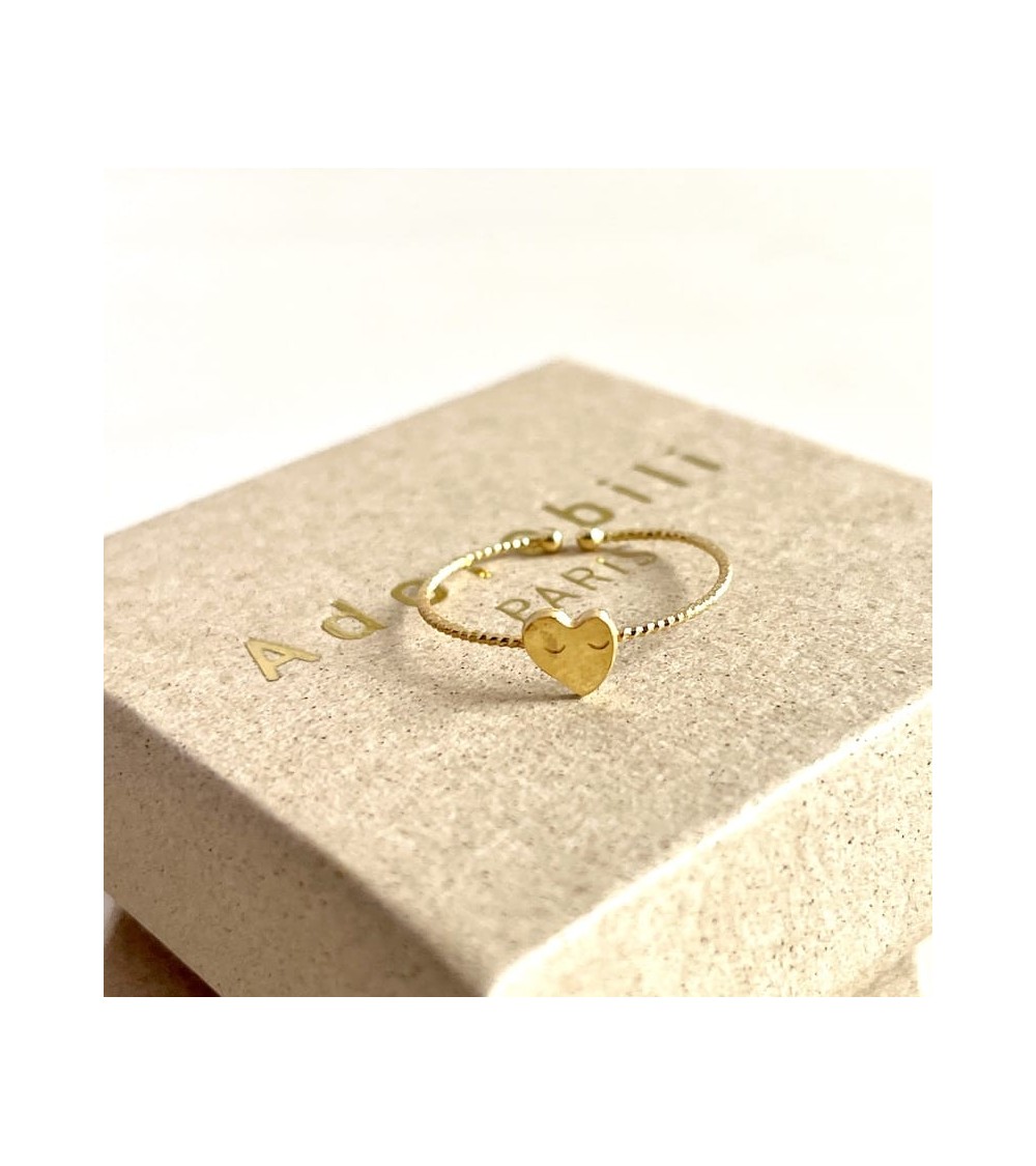 Anello Cuore - Anello regolabile placcato oro Adorabili Paris eleganti particolari da donna bambina