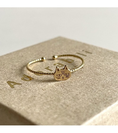 Anello Gatto - Anello regolabile placcato oro Adorabili Paris eleganti particolari da donna bambina