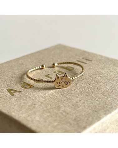 Cat ring - Adjustable ring, fine gold plating Adorabili Paris cute fashion design designer for women