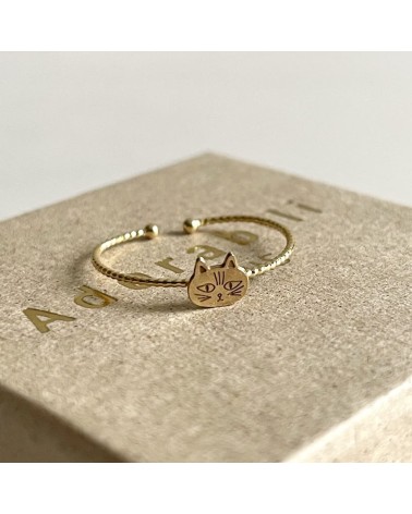 Anello Gatto - Anello regolabile placcato oro Adorabili Paris eleganti particolari da donna bambina