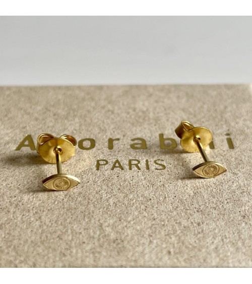Eyes - Boucles d'oreilles dorées à l'or fin Adorabili Paris fantaisie original femme suisse