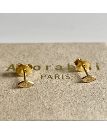 Eyes - Boucles d'oreilles dorées à l'or fin Adorabili Paris fantaisie original femme suisse