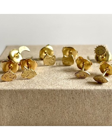 Moon & Sun - Gold plated earrings Adorabili Paris cute fashion design designer for women