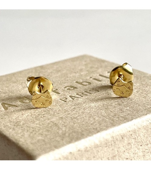 Manekineko - Gold plated earrings Adorabili Paris cute fashion design designer for women