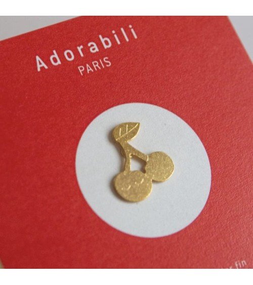 Cerise - Pin's doré à l'or fin Adorabili Paris pins rare métal originaux bijoux suisse