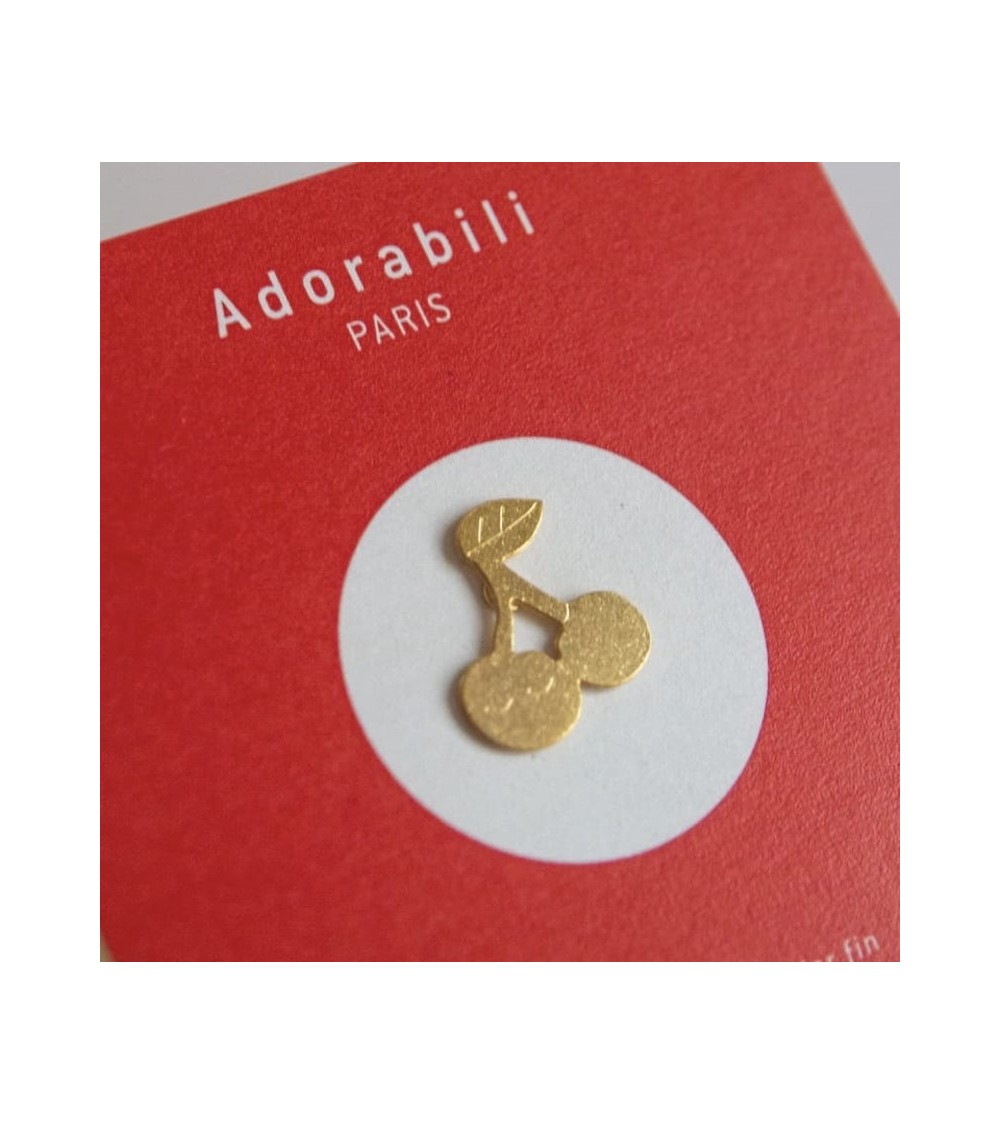 Ciliegia - Spilla placcata oro Adorabili Paris spiritose spille colorate particolari eleganti donna da giacca uomo