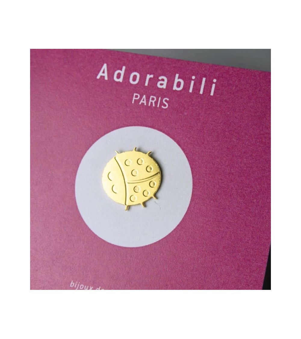Coccinelle - Pin's doré à l'or fin Adorabili Paris pins rare métal originaux bijoux suisse