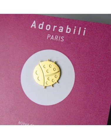 Coccinelle - Pin's doré à l'or fin Adorabili Paris pins rare métal originaux bijoux suisse