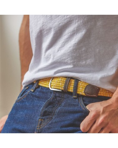 Waxed cotton elastic woven belt - Marmara Billybelt Belts design switzerland original