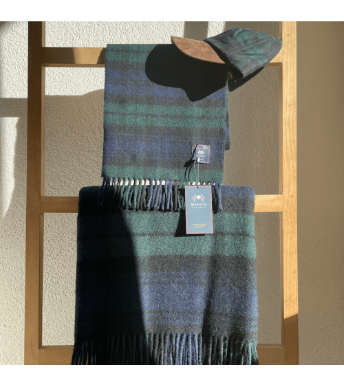BLACK WATCH - Merino wool scarf Bronte by Moon scarves man mens women ladies male neck winter scarf