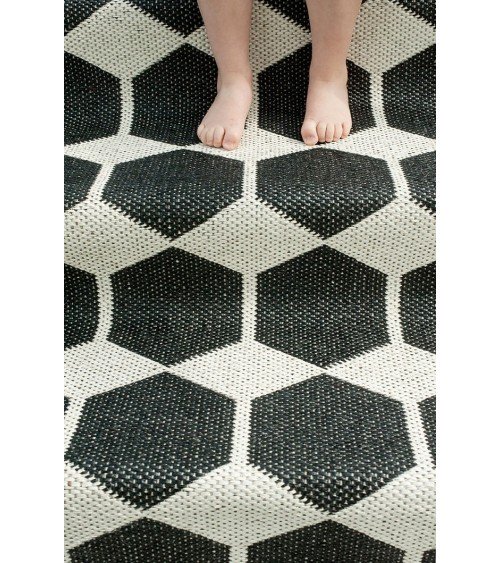 Vinyl Rug - ANNA Black Brita Sweden cool vinyl rugs runner for kitchen washable outdoor rugs