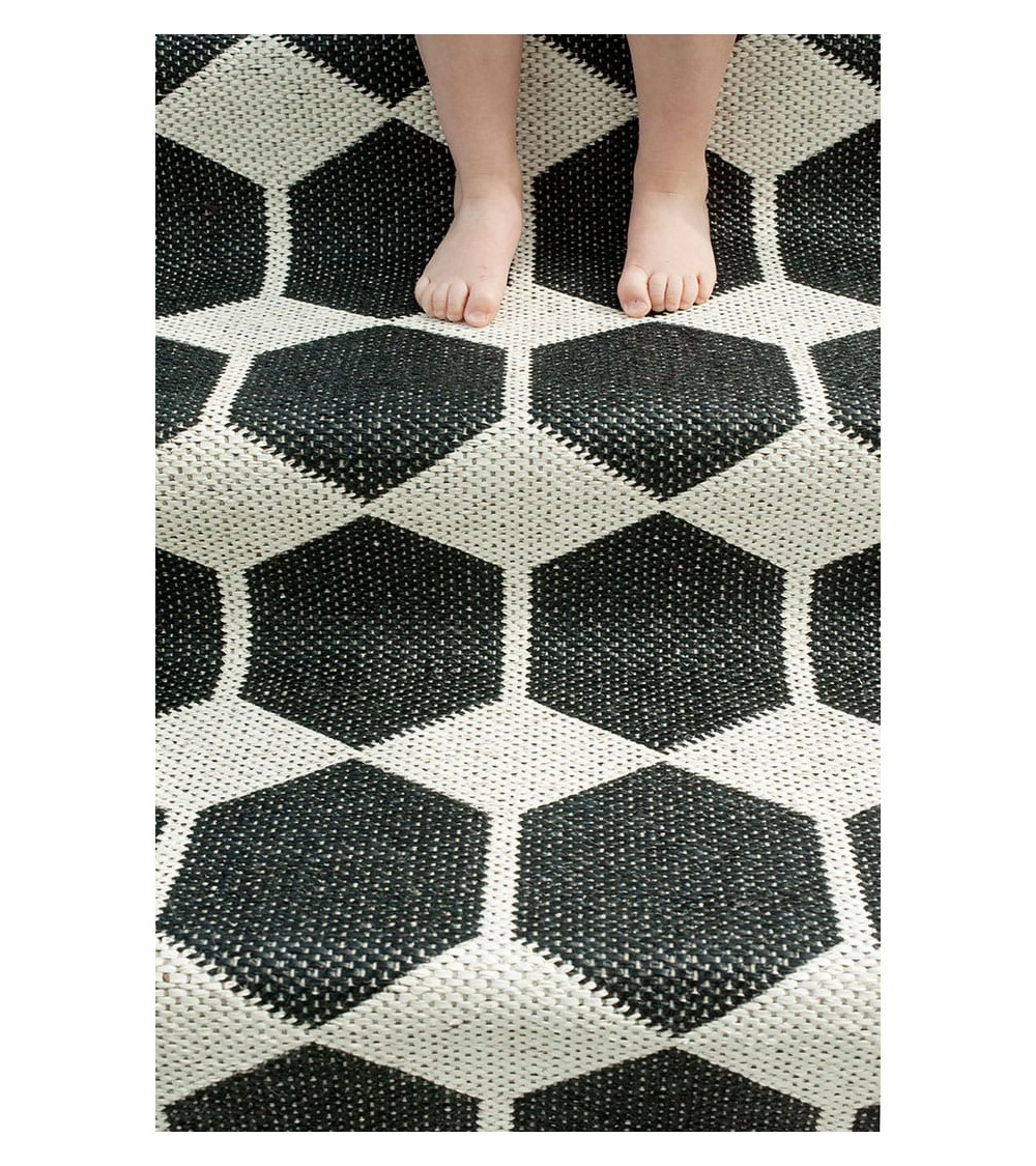 Vinyl Rug - ANNA Black Brita Sweden cool vinyl rugs runner for kitchen washable outdoor rugs