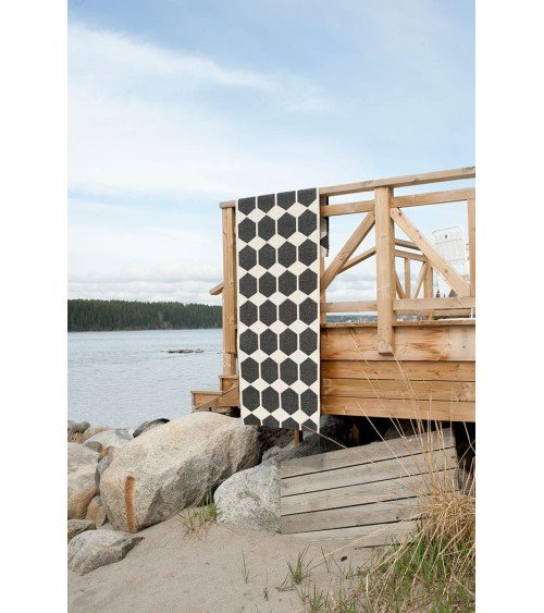 Vinyl Rug - ANNA Black Brita Sweden cool vinyl rugs runner for kitchen washable outdoor rugs