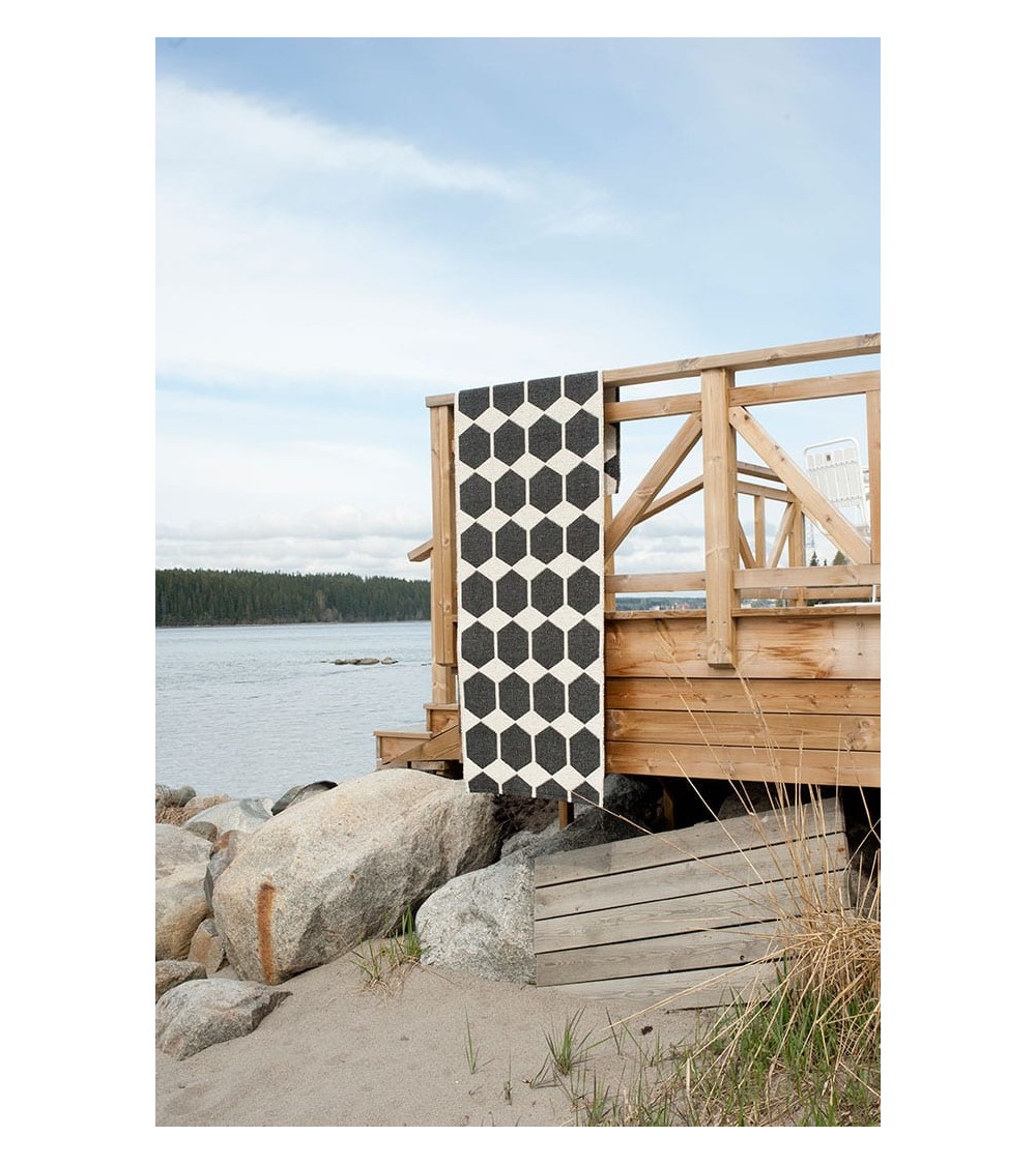 Vinyl Rug - ANNA Black Brita Sweden cool vinyl rugs runner for kitchen washable outdoor rugs